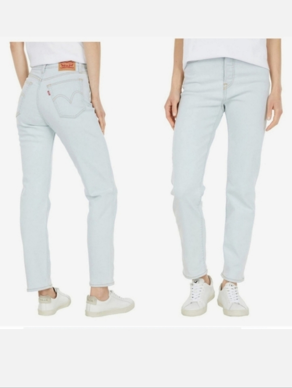 Levi's Wedgie High Rise Straight Jeans Light Blue Wash Size 24